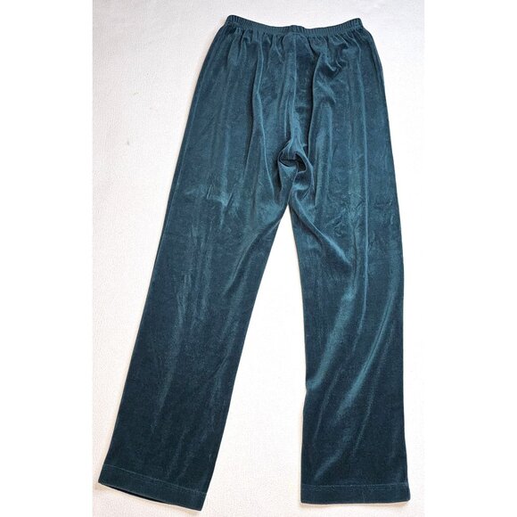 Vtg Lucia Womens Velour Hooded Tracksuit Set Faux Fur Hunter Green Y2K - Picture 7 of 11